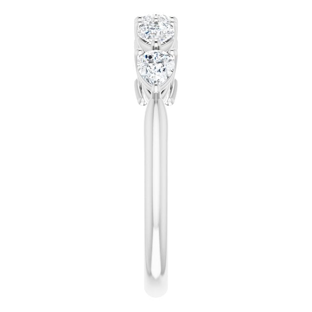 1.05 ct. Pear Cut Diamond Wedding Band 5 Stone Anniversary Ring-VIRABYANI